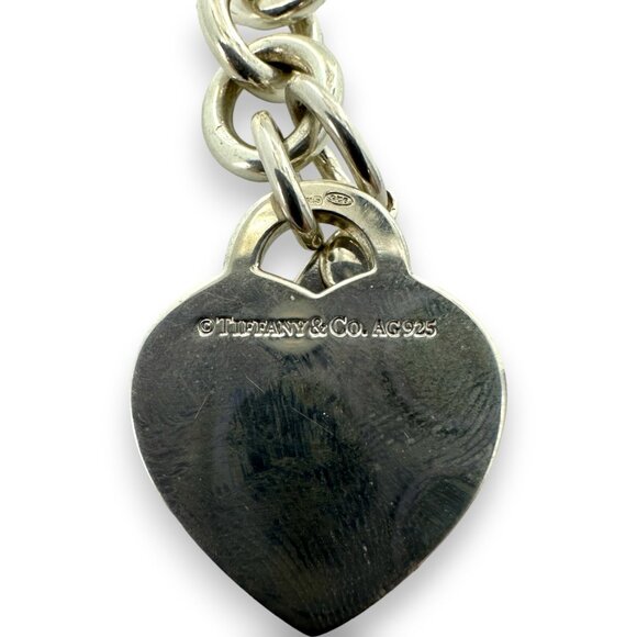 Tiffany & Co 925 Silver Return Tiffany Collection Heart Tag Charm Bracelet Roma - Picture 4 of 5